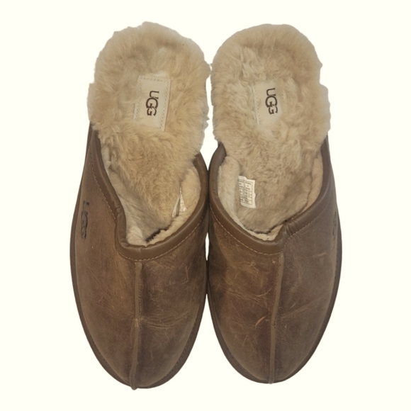 UGG Other - UGG Dark Brown Scuff Sheepskin Slippers Sz 11